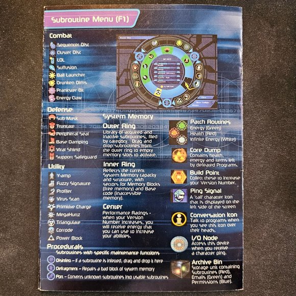 TRON 2.0 for PC original 2004 manual, highly collectible, incl. quick-ref card! - Picture 7 of 7